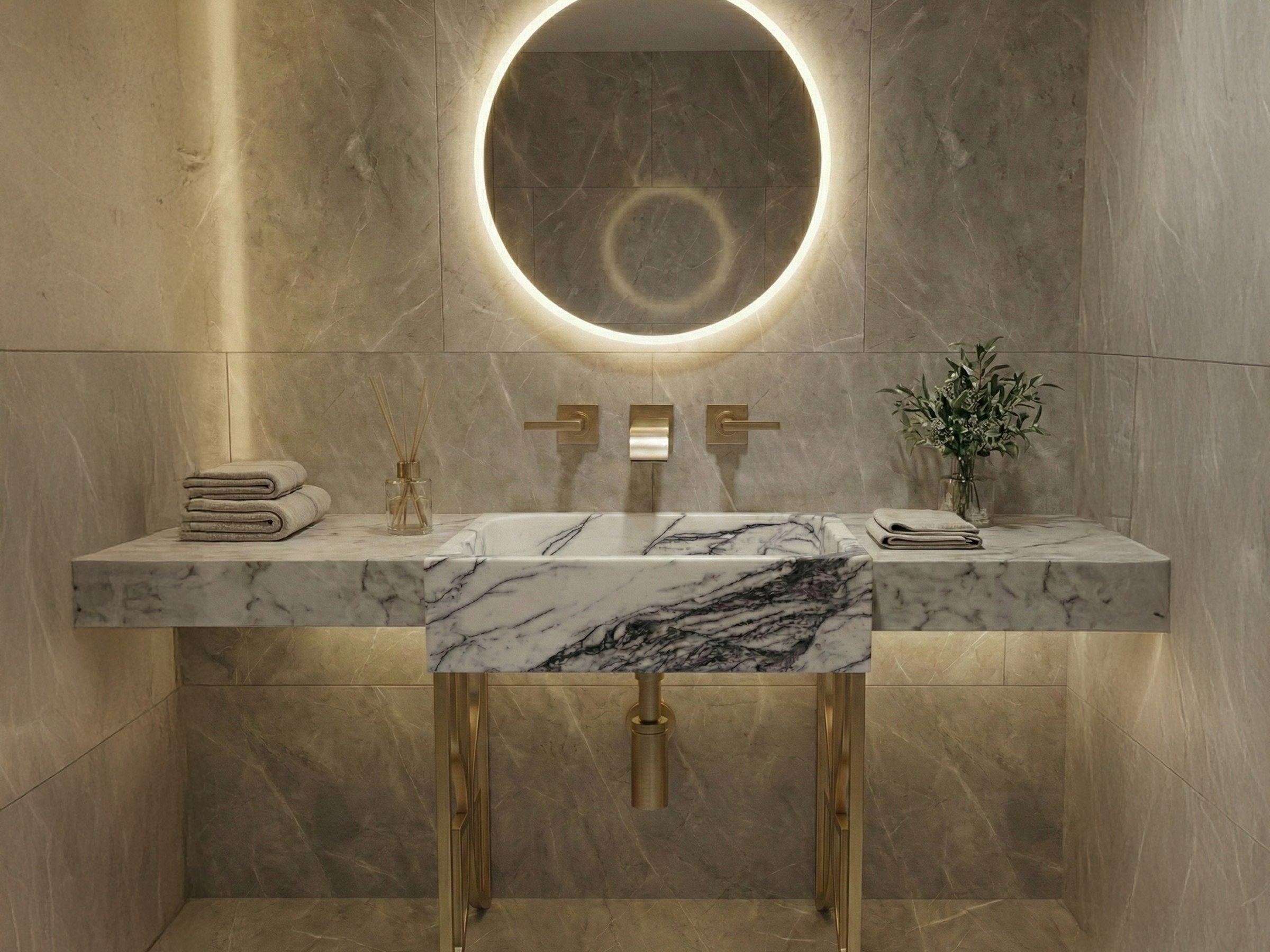 Calacatta Viola Marble Vessel Sink for Modern Vanity - marble vanity