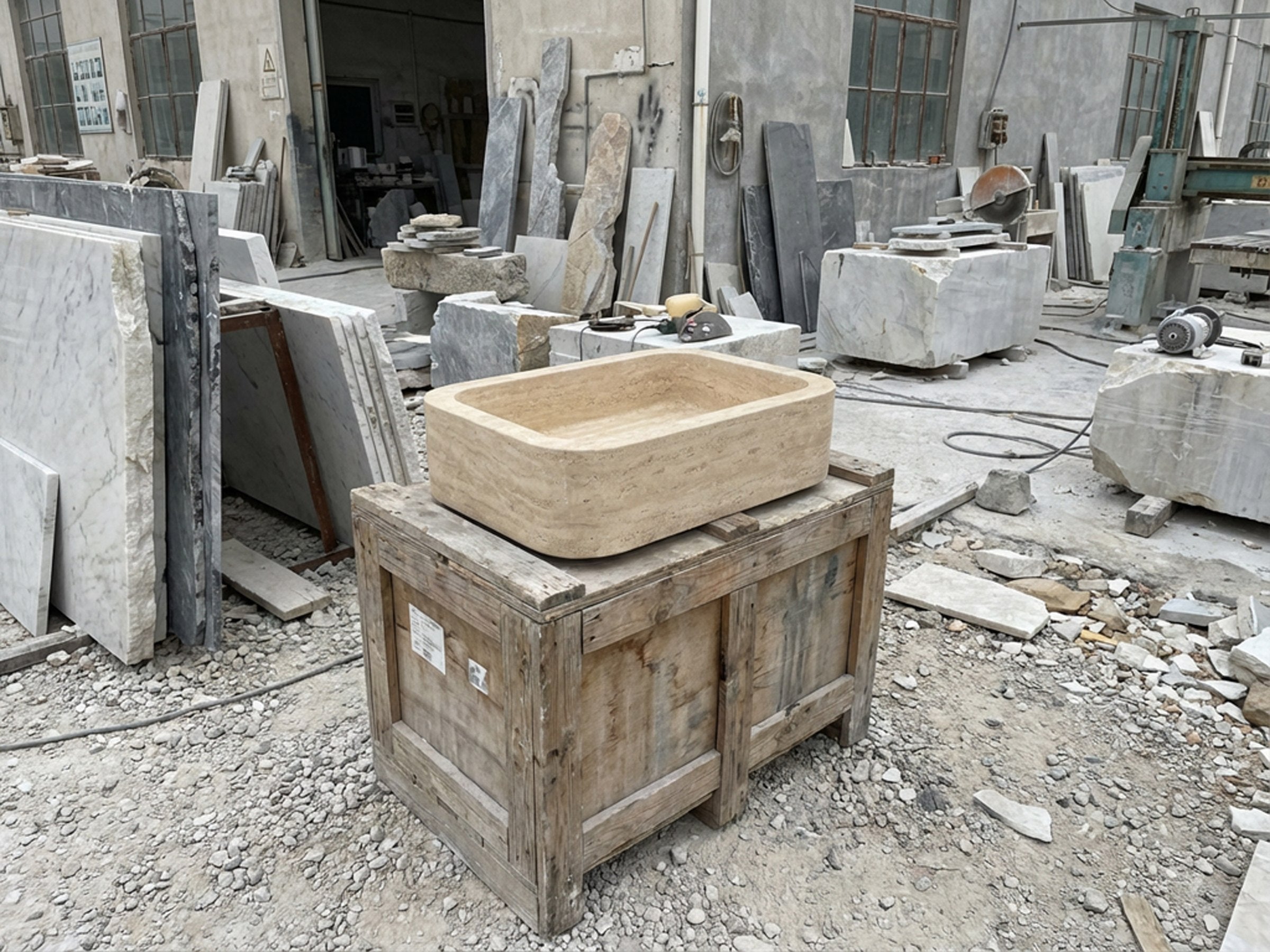 Travertine Bathroom Sink for Modern Vanity - luxury travertine
