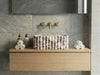 Calacatta Viola Fluted Marble Vessel Sink - wall mounted marble sink