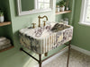 Calacatta Viola Marble Console Sink with Brass Stand - wall mounted marble sink