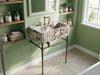 Calacatta Viola Marble Console Sink with Brass Stand - handcrafted marble sink
