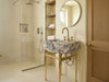 Calacatta Viola Marble Sink with Brass Frame - calacatta viola gold marble sink