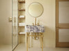 Calacatta Viola Marble Sink with Brass Frame - wall mounted marble sink