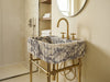 Calacatta Viola Marble Sink with Brass Frame - luxury marble vanity