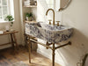 Calacatta Viola Marble Sink with Brass Frame - luxury calacatta