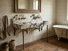Calacatta Viola Marble Sink with Brass Stand - luxury calacatta