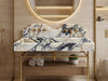 Calacatta Viola Marble Sink with Brass Stand - marble vanity