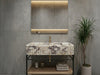 Calacatta Viola Marble Sink with Metal Stand - wall mounted marble sink