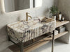 Calacatta Viola Marble Sink with Metal Stand - luxury marble vanity
