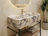 Calacatta Viola Marble Sink with Metal Stand - marble vanity