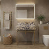Calacatta Viola Marble Sink with Backsplash styled in a luxury bathroom with natural Calacatta Viola marble