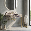 Calacatta viola marble sink with backsplash shown for a made-to-order vanity project