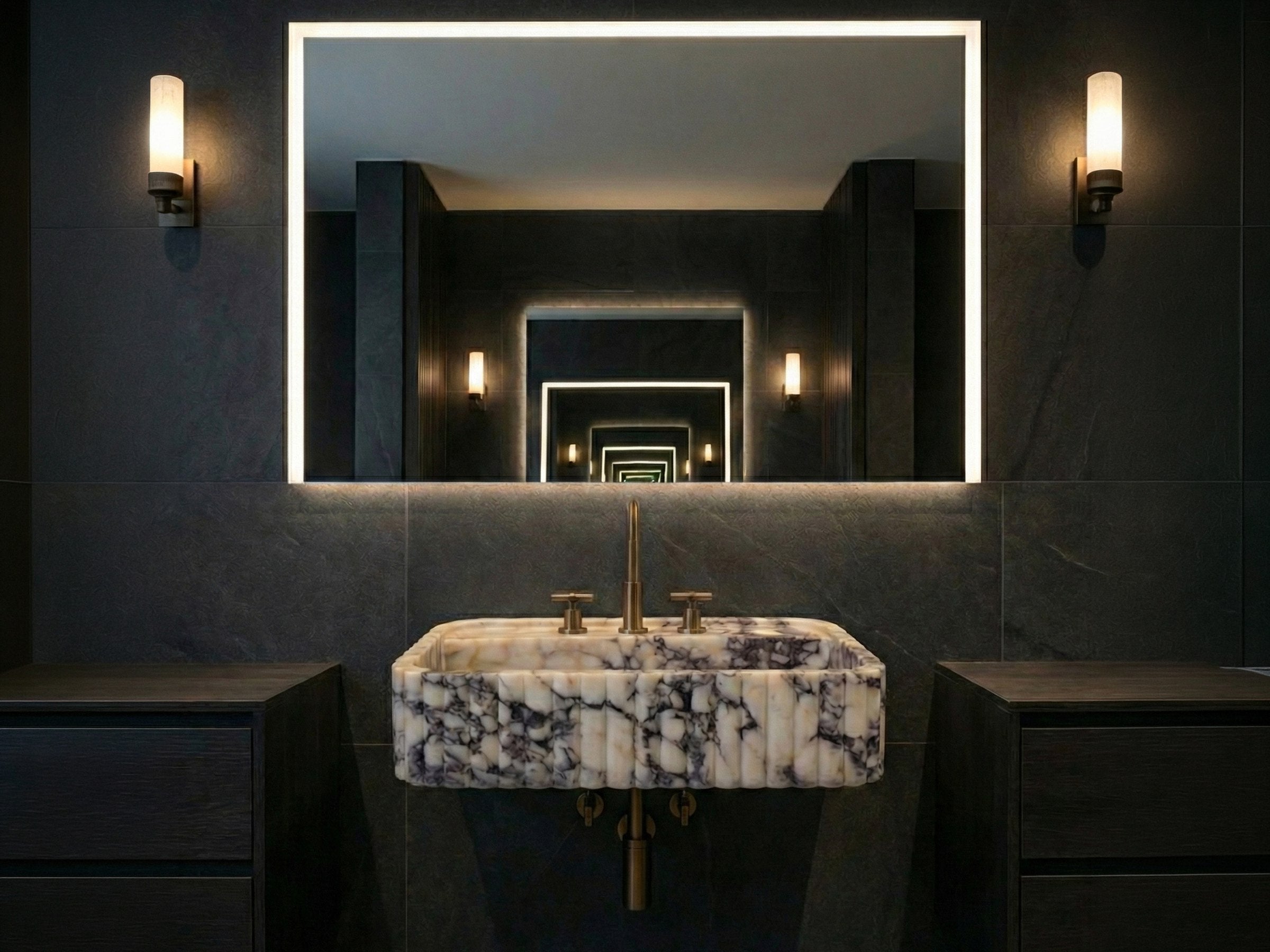 Calacatta Viola Marble Vessel Sink for Luxury Bathroom - marble vanity