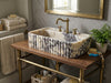 Calacatta Viola Marble Vessel Sink for Luxury Bathroom styled in a luxury bathroom with natural Calacatta Viola marble