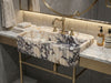 Hand-carved luxury vessel sink profile for a custom marble bathroom sink