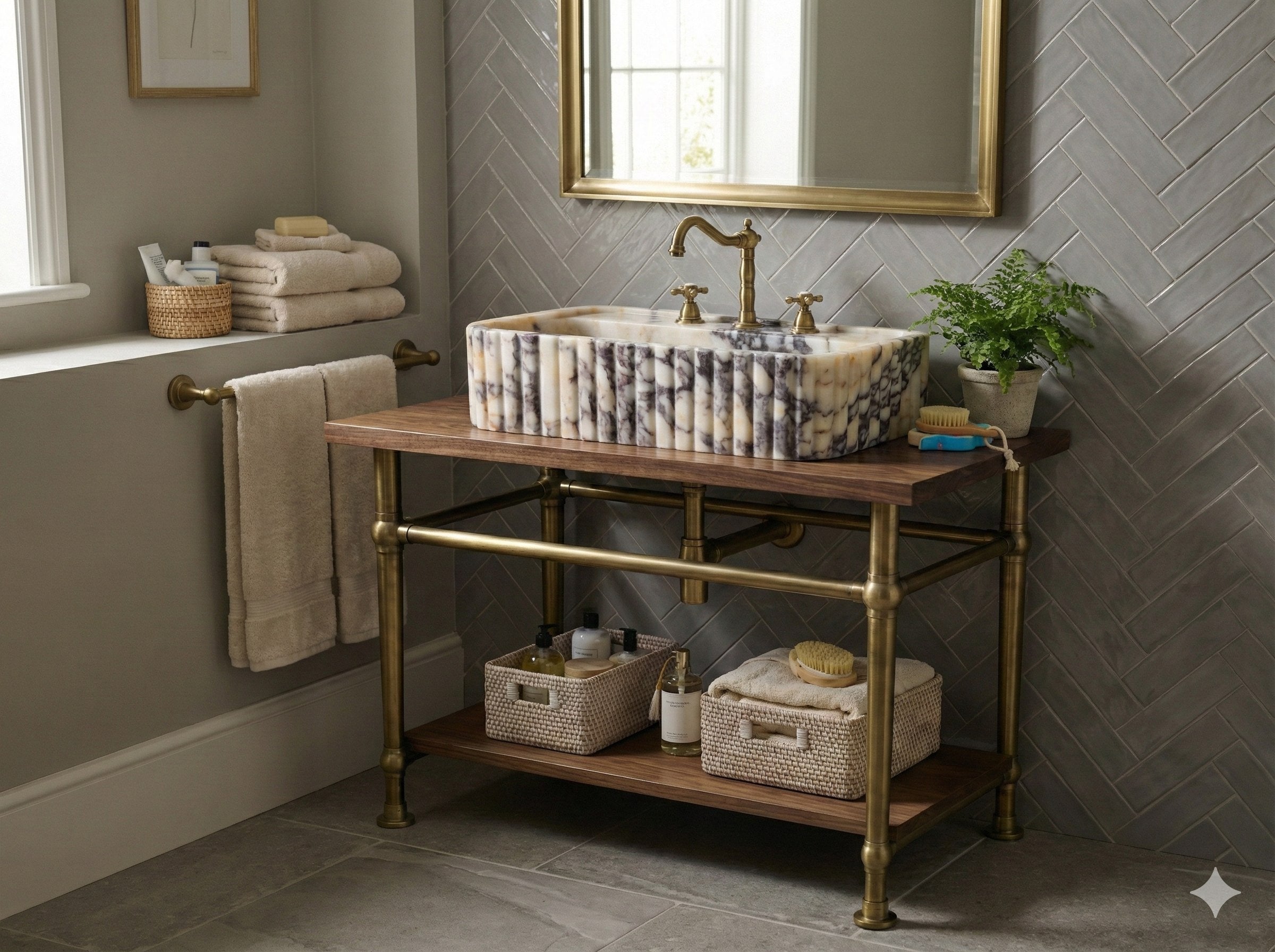 Calacatta Viola Marble Vessel Sink for Luxury Bathroom - detail view 16