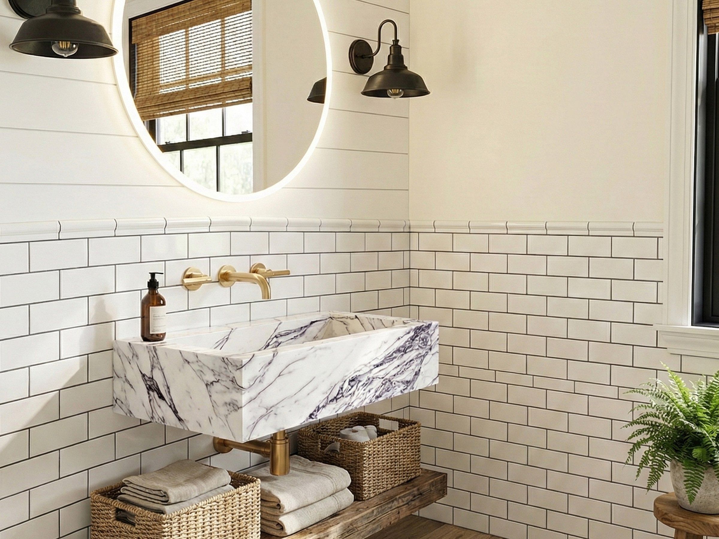 Calacatta Viola Marble Vessel Sink for Modern Vanity - luxury marble vanity