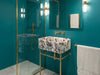 Calacatta Viola Marble Sink with Brass Stand product photo
