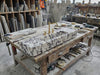 Long Calacatta Viola Marble Sink with Brass Stand - luxury marble vanity