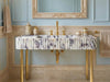 Long Calacatta Viola Marble Sink with Brass Stand - handcrafted marble sink