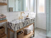 Long Calacatta Viola Marble Sink with Brass Stand - marble sink