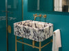 Calacatta Viola Marble Sink with Brass Stand product photo
