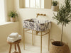 Calacatta Viola Marble Sink with Brass Stand product photo