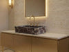 Rosso Levanto Fluted Marble Sink - luxury marble sink