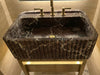 Rosso Levanto Fluted Marble Sink - high quality marble sink