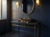 Rosso Levanto Fluted Marble Sink - handcrafted marble vanity