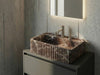 Rosso Levanto Fluted Marble Sink - marble washbasin