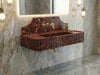 Rosso Levanto Marble Sink with Backsplash - rosso levanto marble sink