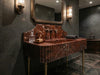 Rosso Levanto Marble Sink with Backsplash - wall mounted marble sink