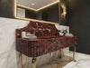 Rosso Levanto Marble Sink with Backsplash - luxury marble vanity