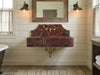 Rosso Levanto Marble Sink with Backsplash - luxury rosso levanto