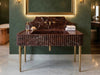 Rosso Levanto Marble Sink with Backsplash - marble vanity