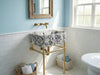 Calacatta Viola Marble Sink with Brass Stand product photo